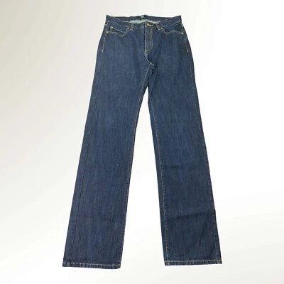 Jeans masculino FORtheFIT 33x35 jaqueta azul premium alta reta 100% algodão lavagem escura - Imagem 1 de 4