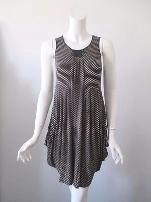 Vestido túnica Tracy Reese New York lunares dobladillo asimétrico elástico talla S Foto 1 de 4