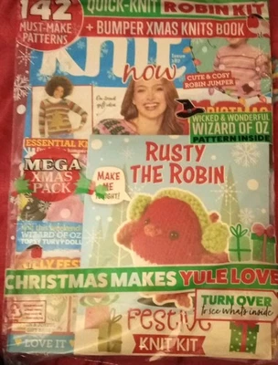 KNIT NOW MAGAZINE #187 - 142 PATTERNS + XMAS KNITS BOOK & ROBIN KIT - BRAND NEW! - Image 1 of 3