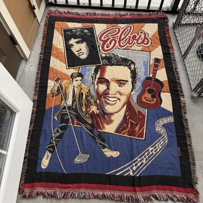 "Manta ELVIS PRESLEY Tejida Acrílico GRANDE MULTICOLOR 70x50"" EL REY" Foto 1 de 4