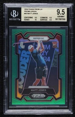 2024 Panini Prizm LIV Golf Green /18 Matt Jones #50 BGS 9.5 GEM MINT Rookie RC - Image 1 of 2