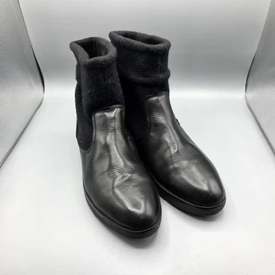 FitFlop Nisse Mixte Ankle Boots Womens 10 Black Leather Wool Pull On Comfort  - Image 1 of 4