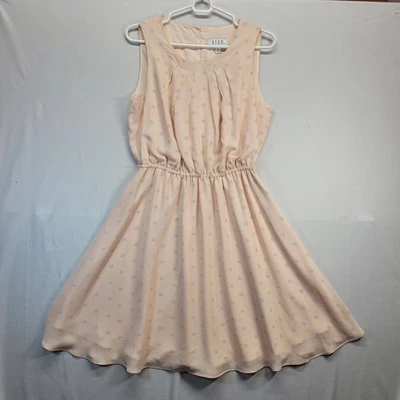 Elle Women's Pink & Multi-colored Polka-dot Sleeveless Midi Dress Size Med - Image 1 of 4