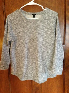 J Crew S Algodón Espacioso Sudadera Material Tejido Top Blusa con Mangas 3/4 - Imagen 1 de 9