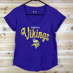 NFL Minnesota Vikings T-Shirt Damen Medium Lila V-Ausschnitt Team Bekleidung - Bild 1 von 6
