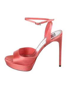 GIVENCHY Pink Satin Platform Sandals Size 9.5 IT 39.5 Very Good Condition - Picture 1 of 5