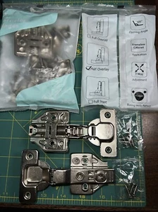 16PCS Half Overlay 105° Soft Close Frameless Kitchen Cabinet Hinges Brand New - Picture 1 of 10