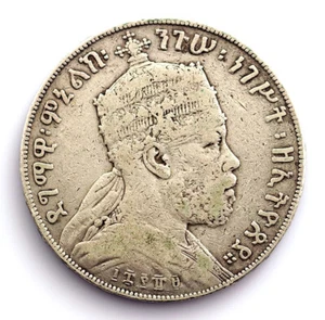 Etiopía. Menelik II ( 1844-1917). 1 Birr 1887 A - Paris. Plata 27,82 g. - Imagen 1 de 3