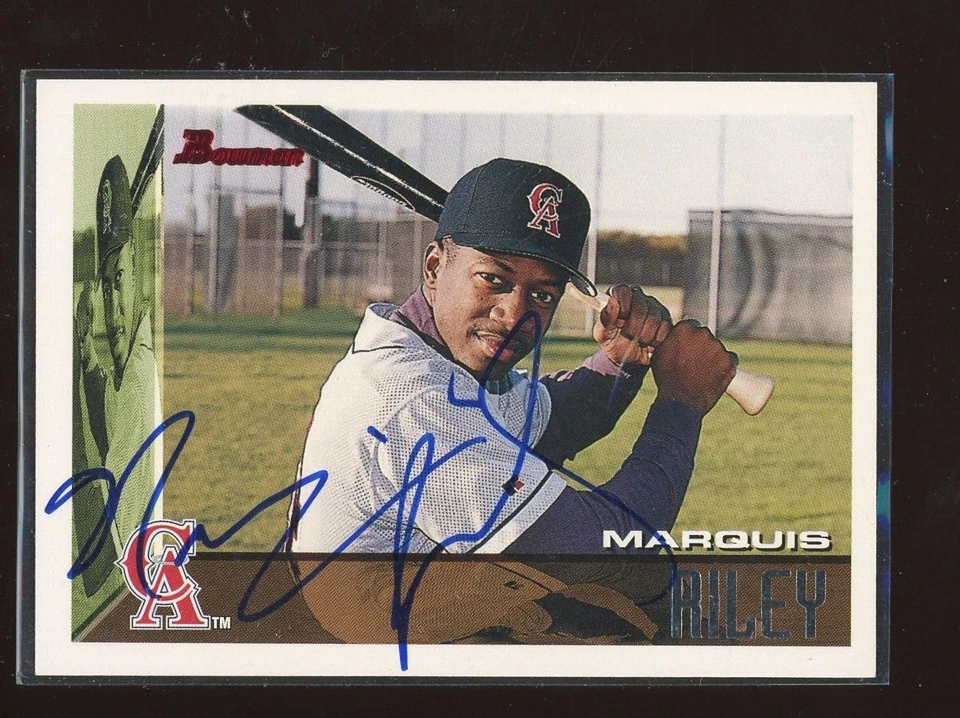 1995 Bowman MARQUIS RILEY Signed Card autograph auto ANGELS - Image 1 of 1