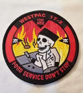 Parche de servicio de alimentos USMC 15ª Unidad Expedicionaria del Cuerpo de Marines MEU WESTPAC 17-2 - Imagen 1 de 2