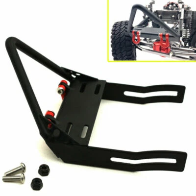 1:10 Steel Front Bumper w/ Winch Mount Shackles For Axial SCX10 RC Crawler Car - Image 1 of 4