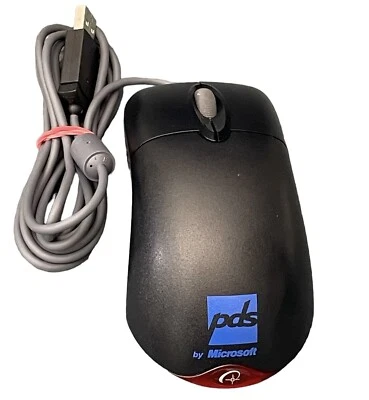 PDS Microsoft Wheel Mouse Optical 1.1A USB Wired PS/2 Compatible PreOwned Black - Image 1 of 4