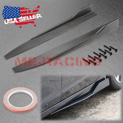 Kit de carrocería difusora divisores de faldón lateral universal negro mate alas de ala Foto 1 de 4