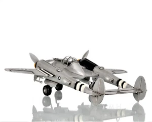 Lockheed P-38 Lightning Heavy Fighter Bomber Metal Model 13" WWII Airplane Decor - Picture 1 of 8