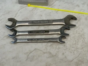 Craftsman 3pc Open End Wrenches 1/4x5/16, 3/8x7/16, 1/2x9/16in, USA Yellow - Picture 1 of 9