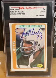 Rare 1978 Topps #287 Jets Joe Klecko #73 Signed RC SGC Authentic Slabbed HOF - Bild 1 von 4