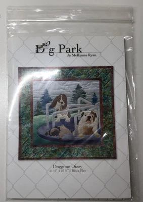McKenna Ryan Doggone Dizzy Dog Park Block Five 2013 Pattern Bulldog Basset Pug - Image 1 of 4