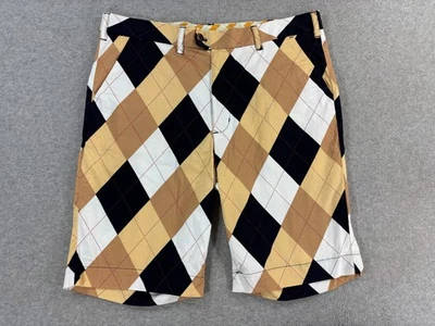Pantalones cortos de golf a cuadros Loudmouth (38 para hombre) amarillos - 12" Foto 1 de 4