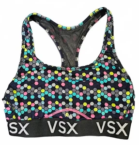 Victoria Secret Sports Bra Small Multicolor Polka Dot VSX Yoga Gym Running - Picture 1 of 11
