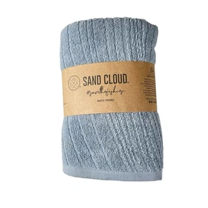 Toalla de baño SAND CLOUD acero azul 100 % algodón orgánico turco NUEVO - Imagen 1 de 8