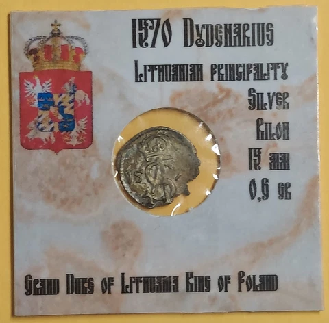 1570 Lithuania Silver Two Dinar Sigismund II August - Vilno mint #151 Cover