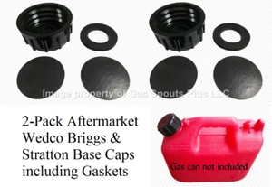 2 PK WEDCO BRIGGS Gas Can BASE SOLID CAPS Blind Closed Storage Lid VITON GASKET - Picture 1 of 10