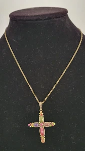 Premier Designs messinggetönte Kette mit Kreuz - Bild 1 von 4