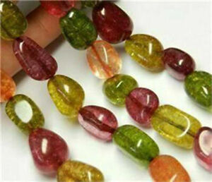 Irregular 10x16mm Multicolor Tourmaline Gemstone Loose Beads 15'' Strand