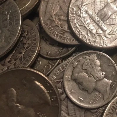 $1 Face Value - 90% Silver US Coins - Quarters & Dimes Mix Constitutional Junk - Image 1 of 3