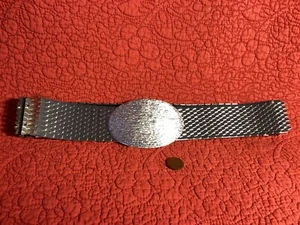 26” to 36” stretched Vintage Metal Fish Snake Scale Belts silver color - Picture 1 of 3