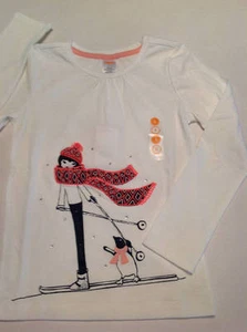 NWT Gymboree Polar Pink long sleeved girl skiing with penguin top sz 5 - Picture 1 of 1