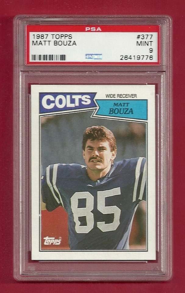 1987 TOPPS #377 MATT BOUZA PSA 9 MINT POP 6 ONLY 8 HIGHER INDIANAPOLIS COLTS - Image 1 of 1