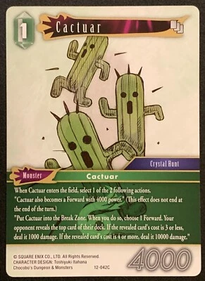 Cactuar | 12-042C | Common | Wind | Monster | Opus 12 | Final Fantasy TCG - Image 1 of 3