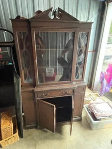 Bald Eagle Antique China Cabinet LOCAL PICKUP Very Old - Picture 1 of 10