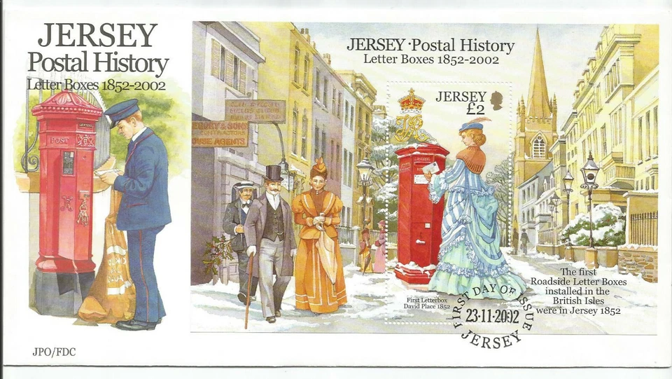 JERSEY 2002 PILLAR BOX MINIATURE SHEET on UNADDRESSED FIRST DAY COVER - Image 1 of 1