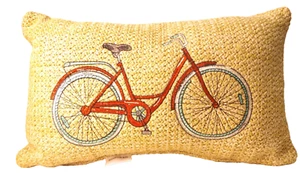 Almohada de bicicleta Hampton Bay beige lumbar tejida rafia - Imagen 1 de 4