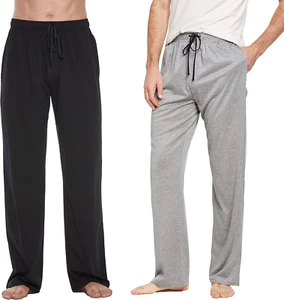 Comfortable Jersey Cotton Knit Pajama Lounge Sleep Pants - Picture 1 of 12