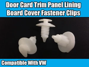 40x Clips For VW Door Card Trim Panel Lining Board Cover Fastener White Plastic - Picture 1 of 1