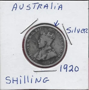 AUSTRALIA 1 SHILLING 1920-M CROWNED BUST OF KING GEORGE V FACING LEFT,SCRIP:LATI - Picture 1 of 2