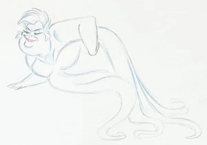 RARO WALT DISNEY LA SIRENITA URSULA 1989 ANIMACIÓN ORIGINAL DIBUJO CEL - Imagen 1 de 2