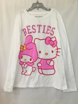 Nueva Camiseta Sanrio Hello Kitty Manga Larga Niñas Blanca L, XL Foto 1 de 4