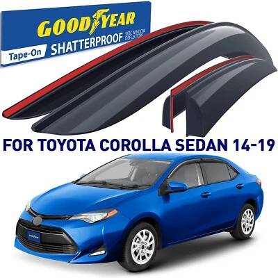 Protectores de lluvia viseras de ventilación pantalla para Toyota Corolla 2014-2019 irrompible Foto 1 de 4