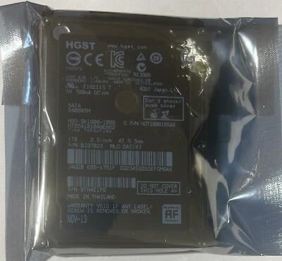 0J38093 / HTS541010A9E662  HGST 1000GB 1TB 2.5" Hard Drive TESTED- - Image 1 of 2