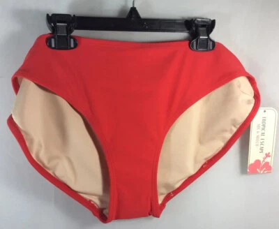 Parte inferior de bikini de natación Tropical Escape talla 14 roja - nueva Foto 1 de 4