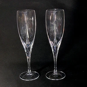 MIKASA PANACHE CHAMPAGNE FLUTES, Square, Lead Crystal , 9 3/4", Germany, 2PC - Picture 1 of 6