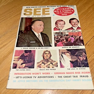 1969 SEE Magazine J. Edgar Hoover / Martin Luther King (No Integration) / Mao - Foto 1 di 16