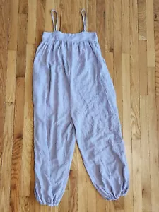 Miou Muse Spaghetti Strap Jumpsuit Lilac Purple White Checked SMALL Overalls - Picture 1 of 8