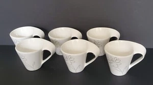 Juego de 6 tazas de té de café de porcelana modernista decoradas en plata A.S.A - Imagen 1 de 11