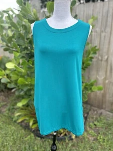 J.Jill Wearever Collection Tunika Top Damen Large Grün Ärmellos Tank Shirt - Bild 1 von 6