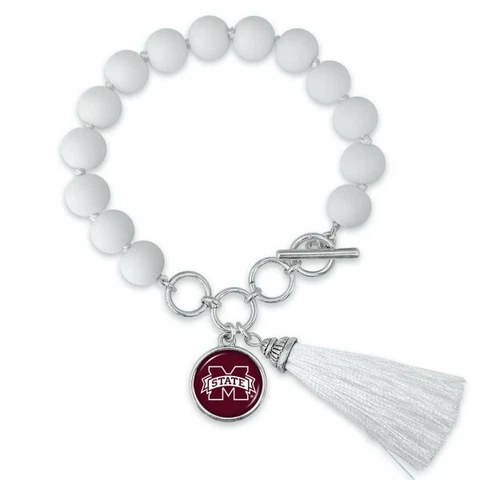 Mississippi State Charm Tassel Bracelet College Cover